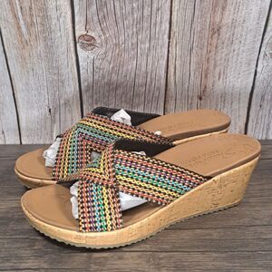 Skechers Beverlee Delighted Relaxed Step Luxe Foam Wedge Sandals Women's 9